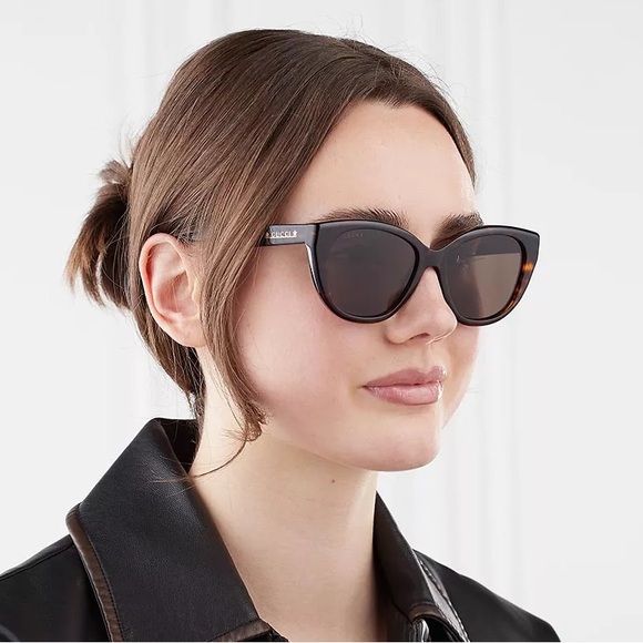 NEW GUCCI GG1588S 002 CAT EYE HAVANA BROWN WOMEN SUNGLASSES GUCCI - Picture 1 of 11
